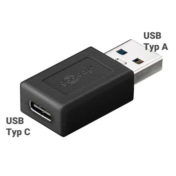Goobay Adapter von USB-C Buchse auf USB-A Stecker, Farbe: Black