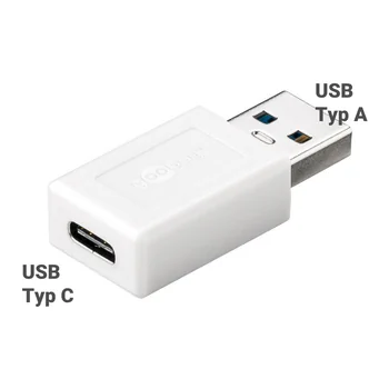Goobay Adapter von USB-C Buchse auf USB-A Stecker, Farbe: White