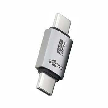 Goobay Adapter / Verbinder f�r HUAWEI Mate X7 von USB-C Stecker auf USB-C Stecker, Farbe: Silver