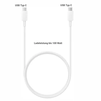 EP-DN975 Daten- / Ladekabel f�r SAMSUNG Galaxy Tab Active 5 Pro, White, 1m, USB-C auf USB-C, PD Schnellladung bis 100W