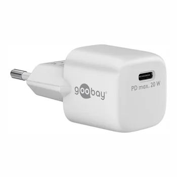 Goobay GaN USB Ladeger�t super-nano 230V f�r APPLE iPhone Xs MAX, 1x USB-C, 20W, White
