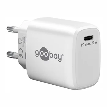 Goobay GaN USB Ladeger�t 230V f�r APPLE iPhone Xs MAX, 1x USB-C, 20W, White
