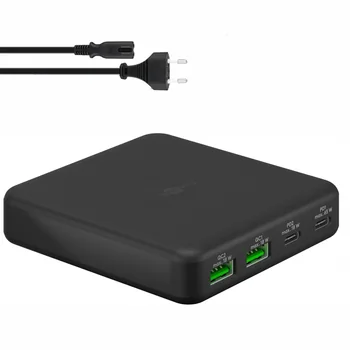 Goobay GaN USB Ladeger�t 230V f�r APPLE iPhone Xs MAX, 2x USB-C + 2x USB-A, 60W , Black