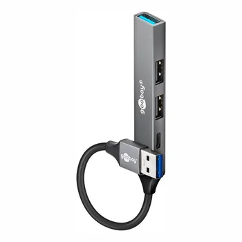 Goobay Slim HUB 4-Port / Multiport Adapter USB-A auf 3x USB-A + 1x USB-C