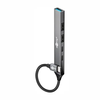 Goobay Slim HUB 5-Port / Multiport Adapter USB-C auf 3x USB-A + 2x USB-C