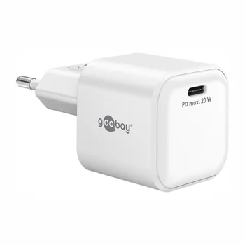 Goobay GaN USB Ladeger�t nano 230V f�r APPLE iPhone Xs MAX, 1x USB-C, 20W, White