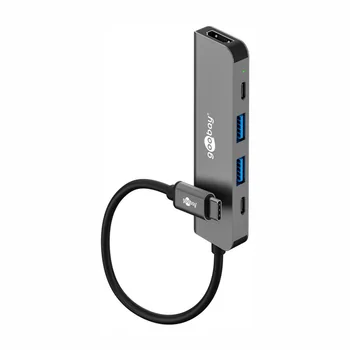 Goobay Slim HUB 5-Port / Multiport Adapter USB-C auf 2x USB-C + 2x USB-A + 1x HDMI