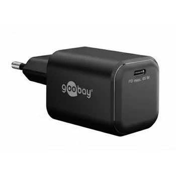 Goobay GaN USB Nano Ladeger�t 230V f�r APPLE iPhone Xs MAX, 1x USB-C, 65W, Black