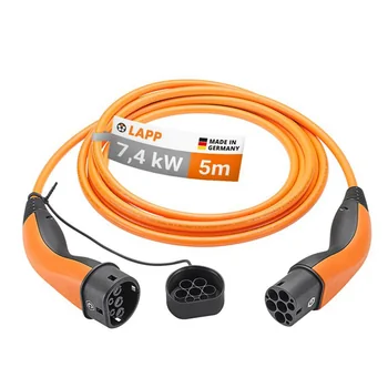 LAPP Ladekabel 5m, Glatt, Typ 2, 1-phasig (7,4 kW), Orange