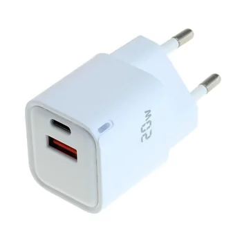 OTB Dual GaN USB Ladeger�t 230V , 1x USB-C + 1x USB-A, 20W, White