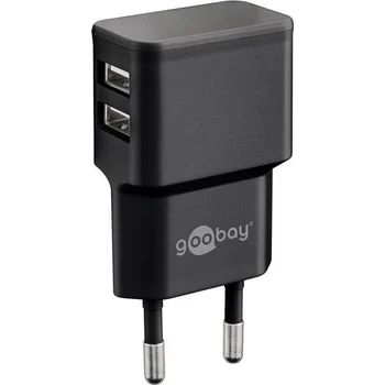 Goobay Dual USB Ladeger�t SLIM 230V f�r BECKER Professional 6SL, 2x USB-A, 12W, Black