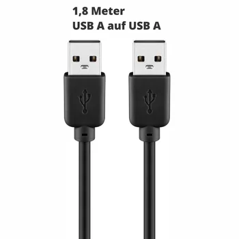 Goobay USB 2.0 Anschlusskabel 1.8m, Stecker USB-A auf Stecker USB-A, Black