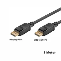 Goobay Displayport 2.1 Verbindungskabel , 3m, DP Stecker auf DP Stecker, bis zu 8K 120 Hz (7680p)