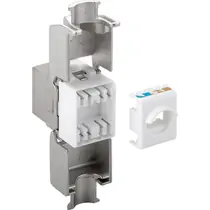 Goobay Keystone Modul RJ45 CAT 6A, STP, LAN LSA Einbaubuchse, Zink-Druckguss, Silver, Abbildung 3