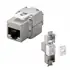 Goobay Keystone Modul RJ45 CAT 6A, STP, LAN LSA Einbaubuchse, Zink-Druckguss, Silver