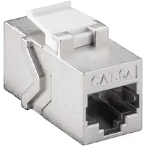 Goobay Keystone Modul RJ45-Kupplung CAT 6A, STP, LAN-Verninder, Zink-Druckguss, Silver, Abbildung 2