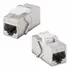 Goobay Keystone Modul RJ45-Kupplung CAT 6A, STP, LAN-Verninder, Zink-Druckguss, Silver