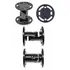 Brodit Komplettset / Sockelhalterung 2 Zoll (Gesamtl�nge: 62mm), 2x Montageplatte rund 62mm, Grobe Zahnung, Abbildung 1