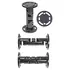 Brodit Komplettset / Sockelhalterung 4 Zoll (Gesamtl�nge: 114mm), 2x Montageplatte rund 62mm, Grobe Zahnung, Abbildung 1