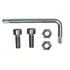 Brodit Schraubensatz, 2 St�ck, Silver, f�r Standfuss und Rohr-Verl�ngerungen mit GROBER Zahnung (HEAVY DUTY)