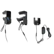 Brodit Halter Aktiv, mit Festanschluss, 12/24V, f�r ZEBRA TC22R, Ladung durch Pogo-Anschluss