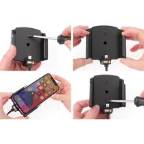 Brodit einstellbarer Halter (seitlich) Aktiv, mit Festanschluss, 12/24V, f�r APPLE iPhone 13 Pro, f�r Schutzh�llen mit max Breite: 70-83mm, Dicke: 6-10mm, Abbildung 1