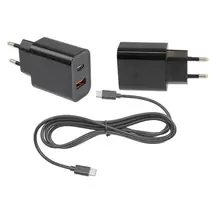Brodit 230V Ladeger�t mit USB-A / USB-C Anschluss, 20W, mit 2m USB-C Kabel, Abbildung 1