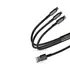 Baseus 3in1 Daten- / Ladekabel USB-A auf USB-C / Micro-USB / Lightning f�r HUAWEI Pura 80 Pro, Black, 1.5m, Textilummantelung, Abbildung 4