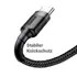 Baseus Daten- / Ladekabel USB-A auf USB-C f�r HUAWEI Mate X7, 2m, Textilummantelung, Black, Abbildung 2