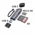 TechProtect UltraBoost Kartenleser / Card Reader / Writer f�r Micro SD / SD / SDHC / SDXC , Anschluss: USB-A und USB-C, Abbildung 1