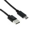 Daten- / Ladekabel USB-A (2.0) auf USB-C (extra lange Steckerform) f�r ARCHOS Diamond 2 Note, 1m, Black