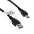 Daten- / Ladekabel USB-A (3.0) auf USB-C (extra lange Steckerform) , 1m, Black