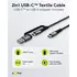 Goobay 2in1 Daten- / Ladekabel USB-C f�r HUAWEI Mate X7, 1m, Textilummantelung, Grey, Abbildung 1