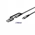 Goobay 2in1 Daten- / Ladekabel USB-C , 2m, Textilummantelung, Grey