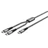 Goobay Daten- / Ladekabel USB-C f�r HUAWEI Pura 80 Pro, 1.5m, bis 60W, Textilummantelung, Black, Y-Kabel USB-C auf 2x USB-C, Abbildung 1