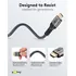 Goobay HDMI Premium-Kabel, 8k / 60Hz, 1m, Stecker / Stecker, vergoldet, bis 48 Gbit/s, Textilkabel, black/silver, Abbildung 3