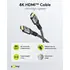 Goobay HDMI Premium-Kabel, 8k / 60Hz, 2m, Stecker / Stecker, vergoldet, bis 48 Gbit/s, Textilkabel, black/silver, Abbildung 2