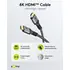 Goobay HDMI Premium-Kabel, 8k / 60Hz, 5m, Stecker / Stecker, vergoldet, bis 48 Gbit/s, Textilkabel, black/silver, Abbildung 1