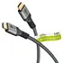 Goobay HDMI Premium-Kabel, 8k / 60Hz, 5m, Stecker / Stecker, vergoldet, bis 48 Gbit/s, Textilkabel, black/silver