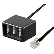 Goobay Telefon / TAE Adapter RJ11/RJ14 - Stecker (6P4C) auf 3x TAE N / F / F Buchse