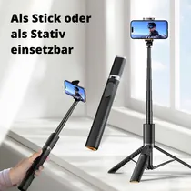 TechProtect L08S Bluetooth-Selfie-Stick, Stativ bis 141 cm , mit Fernbedienung, Abbildung 4