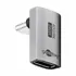 Goobay Winkel-Adapter / Verbinder 90� L-Form l�ngs von USB-C Stecker auf USB-C Buchse, Farbe: Silver