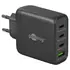 Goobay GaN USB Ladeger�t 230V f�r APPLE iPhone Xs MAX, 3x USB-C + 1x USB-A, 68W , Black