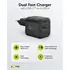 Goobay GaN USB Ladeger�t dual nano 230V f�r APPLE iPhone Xs MAX, 1x USB-C + 1x USB-A, 20W, Black, Abbildung 1