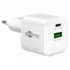Goobay GaN USB Ladeger�t dual nano 230V f�r APPLE iPhone Xs MAX, 1x USB-C + 1x USB-A, 20W, White