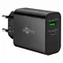 Goobay USB GaN Ladeger�t Dual 230V f�r APPLE iPhone Xs MAX, 1x USB-A + 1x USB-C, 30W, Black