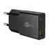 Goobay GaN USB Ladeger�t dual slim 230V f�r APPLE iPhone Xs MAX, 1x USB-C + 1x USB-A, 25W, Black