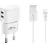 Goobay Ladeger�t 230V f�r APPLE iPhone Xs MAX, inkl. Lightning Daten + Ladekabel, 12W, 2-teilig, White