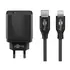 Goobay Ladeger�t 230V f�r APPLE iPhone Xs MAX, inkl. Lightning Daten + Ladekabel, 25W PD, 2-teilig, Black