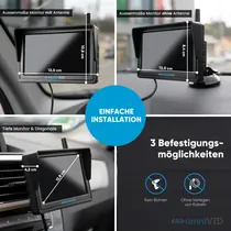 omniVID Solar6 DUO R�ckfahrvideosystem, 5 Zoll R�ckfahrkamera-System, kabellos, mit Parksensoren, f�r vorn und hinten, Abbildung 2